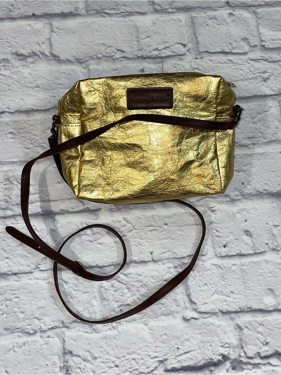 NATURAL LIFE Handbags - Natural Life Discontinued Shiny Gold Lame' Washable Paper Crossbody Bag
